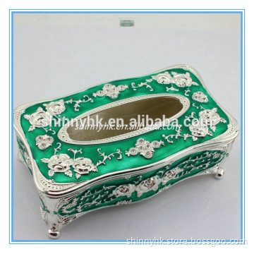 Factory direct selling tissue box art and craft holder rectangular green colour